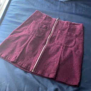 Maroon Brandy Melville Mini-Skirt - LIKE NEW